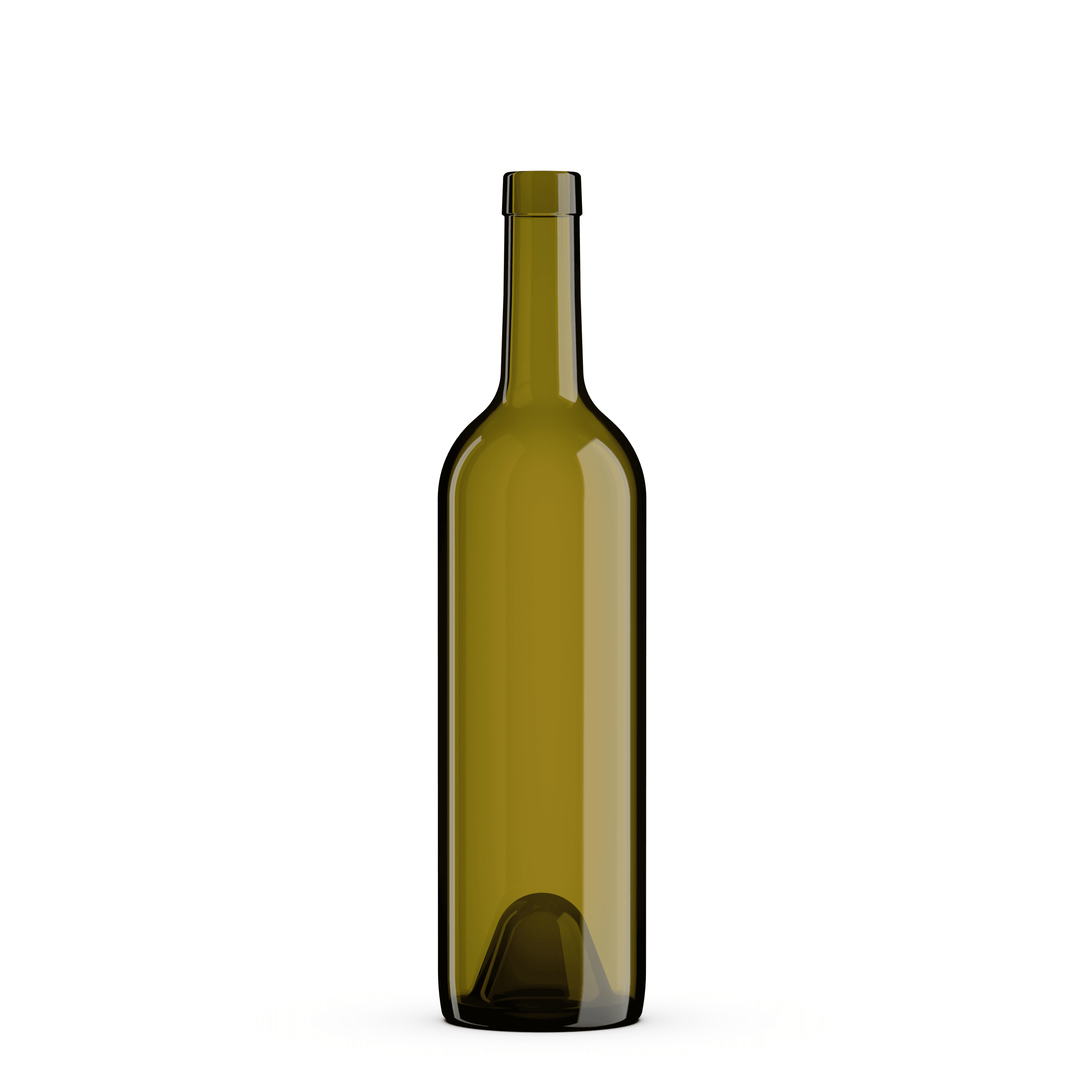 750mL Antique Green Wine Bottle with Taper Cork Mouth