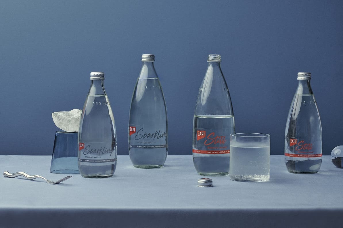 Capi bottles on a table