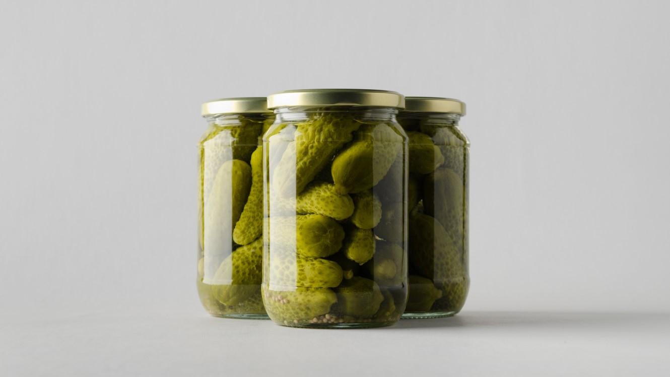 Glass jars with pickles 1330