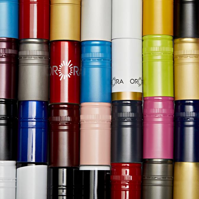 Orora wine closures stacked together