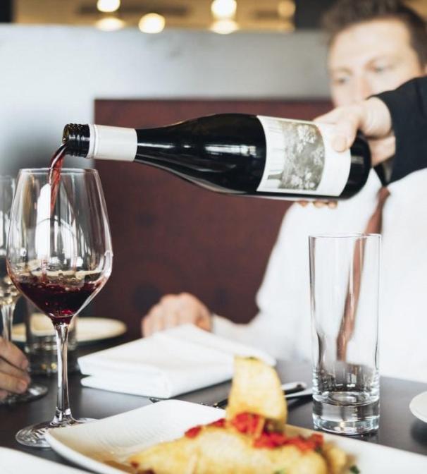 Wine Bottle is Poured