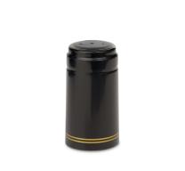 PVC HG 918-60 Gloss Black with 2 Gold Bands 30.7 x 60mm Overcap